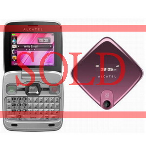 Pink Chrome Alcatel OT-808 QWERTY Fashion Phone - New